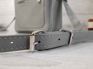Personalized Grey <b>Leather</b> Purse for Women Handmade Crossbody <b>Messenger</b> <b>Bag</b> Zipper Shoulder <b>Bag</b> Satchel Gift for Her - Product Image 3