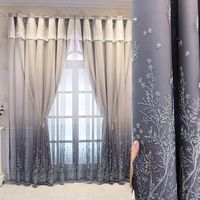 Simple brodé rideau écran fenêtre salon chambre balcon fenêtre du sol au plafond fenêtre rideaux occultants