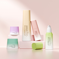 Emballage de soins de la peau écologique 30 50 Gr 100 120 ml Pot de crème cosmétique vert personnalisé et ensemble de flacons à pompe pour lotion sérum