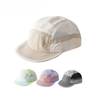 Gorra de 5 Paneles en Varios Colores, Personalizable con Logotipo, Transpirable, de Malla de Nailon, Estilo Urbano, para Verano, Senderismo y Protección Solar