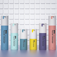 Flacons de crème pour le visage en plastique de luxe personnalisés mats de 15 ml, 30 ml, 50 ml, emballages pour soins de la peau, flacon pompe Airess