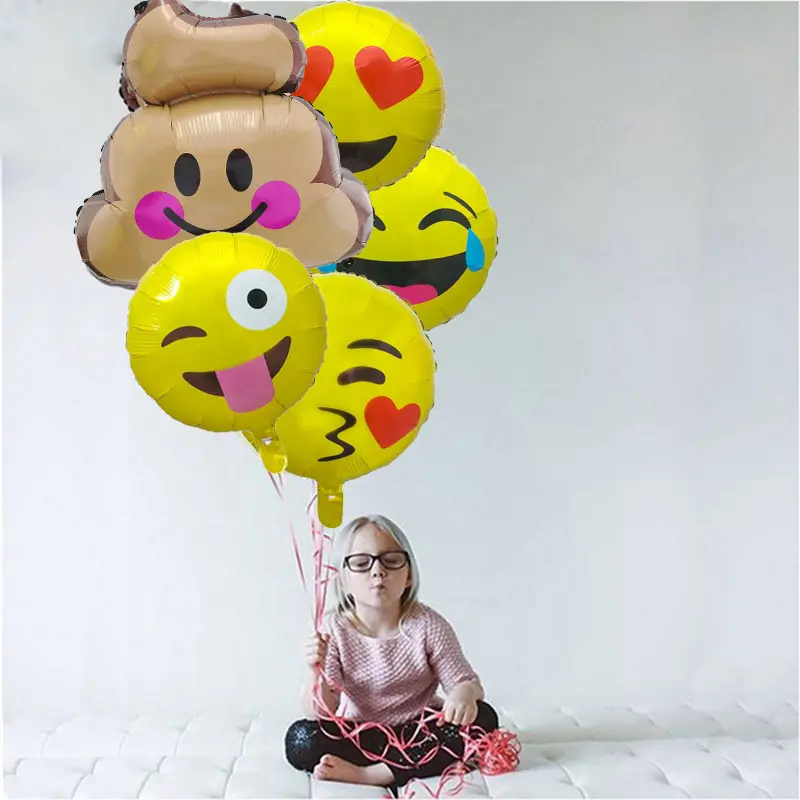 18 Inch Ekspresi Foil Helium Balon Smile Kotoran Kotoran Air Globos Dekorasi Pesta Ulang Tahun Baby Shower Persediaan <span class=keywords><strong>Mainan</strong></span> Anak
