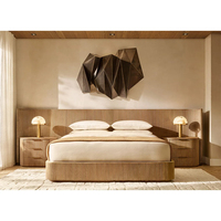 Lit rétro américain en bois massif BYRON Lit simple personnalisé en chêne pour villa et grand appartement Lit double au design moderne de 1.8m