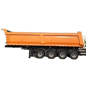 Top produits 3/4 Essieu Heavy Duty 35/40/45 cbm U-type Benne Basculante Cargo Transport Charge 60 Tonnes Fin Arrière Dumper Semi Remorque - Product Image 4
