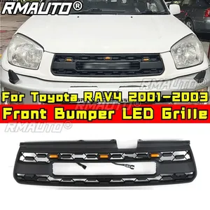 Bumper Grill for Toyota RAV4 2001-2003 Car Front Bumper Racing Grille Body Kit <b>ABS</b> Plastic Front Bumper Grille Car Accessories - Product Image 1