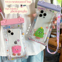 Sac étanche de téléphone de dessin animé mignon étui de protection d'écran tactile flottant adapté au camping, à la natation et à la prise de photos