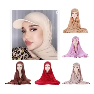 Ramazan müslüman moda beyzbol kapaklar eşarp başörtüsü şal düz renk Bandana türban şapka kadınlar için hazır giyim Headwrap kaput