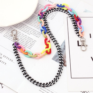 yueli Geometric Colorful Acrylic Waist <b>Chain</b> <b>Metal</b> Black Layered Fashion Hip Hop Pants <b>Chain</b> Unisex Daily Wear - Product Image 4