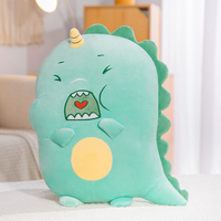 Adorable coussin en peluche dinosaure, tissu élastique doux, rembourrage en coton PP, tailles personnalisées, quatre designs de visages mignons, oreiller confortable pour la maison, cadeau