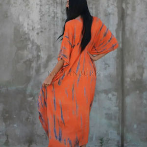 Nouvelle Robe de Plage Tie-Dye Faite à la Main 2026, Kaftan Bohème, Cache-Maillot en Coton, Longue Robe Kaftan pour Femme, Ensembles de Robes Maxi - Product Image 3
