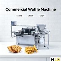Nouvelle ligne de cuisson continue pour gaufres, chauffage électrique réglable 380V, formes personnalisables, machine à gaufres fourrées à la crème, aux fruits et aux noix