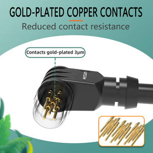 Connecteur M12 à 5 broches A Code connecteurs de câble étanches IP68 prise mâle femelle non blindée coudée - Product Image 6