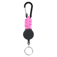 Porte-clés mousqueton rétractable robuste avec cordon PVC extensible 70 cm, étanche, pour camping et activités de plein air