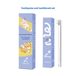 Cepillo de dientes moderno de plástico y goma para mascotas con pasta de dientes para perros y gatos, limpieza de dientes orales, eliminación de placa, solución para <span class=keywords><strong>mal</strong></span> <span class=keywords><strong>aliento</strong></span> - Product Image 5