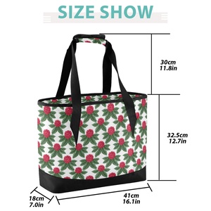 Sac isotherme à bandoulière pour le déjeuner, motif floral tropical hawaïen, en polyester durable, sac fourre-tout isotherme pour le déjeuner - Product Image 2