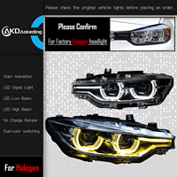 Expédition locale aux États-Unis pour les phares à LED BMW F30, lentille de projecteur F31 318i 320i 325i, phare blanc jaune DRL, accessoires automobiles