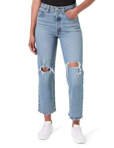 Jeans de Mujer Lavado Claro, Cintura Alta, Pierna Recta, Pantalones de Mezclilla, Ropa Casual de Verano - Product Image 1