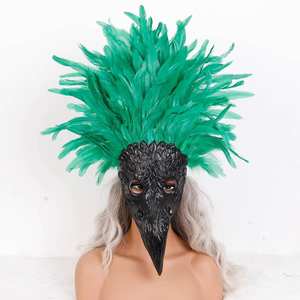 Masque de carnaval de <span class=keywords><strong>Venise</strong></span>, de Noël, de mascarade, d'Halloween, de mariage, de cosplay, cousu à la main, accessoires de costume, plumes douces et réelles - Product Image 5