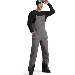 FOXA Mens Snow Bib <b>Ski</b> Pants Gray Medium Waterproof Windproof Insulated Softshell Overalls - Product Image 1