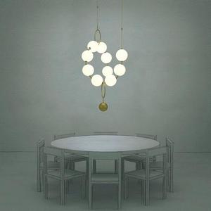 Lámpara de Araña de Lujo Minimalista Posmoderna para Vestíbulo de Hotel, Lámpara Colgante de Bolas de Cristal de Diseño Nórdico para Restaurante o Escalera - Product Image 5