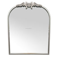 Miroir mural pleine longueur en or antique arqué d'inspiration baroque pour la décoration intérieure