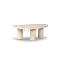 Table basse décorative moderne de nidification Table basse centrale en travertin beige pour le salon