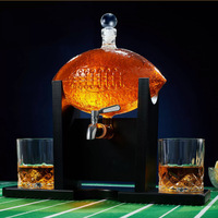 Ensemble de carafe à whisky, tequila et liqueur de football avec verres, bec verseur et refroidisseur de football
