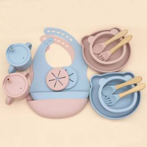 Bol à forte aspiration écologique et Non toxique, ensemble de cuillères, bavoir d'alimentation pour bébé, bol et assiette en Silicone pour bébé - Product Image 6