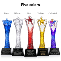 Trophée en cristal torsadé haut de gamme, design étoile, pour récompense d'employé d'entreprise, best-seller