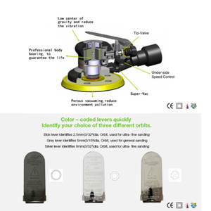 Mesin ampelas vakum cat mobil 75mm penggiling kering pneumatik 3 inci dengan ampelas pneumatik eksentrik 5mm - Product Image 5