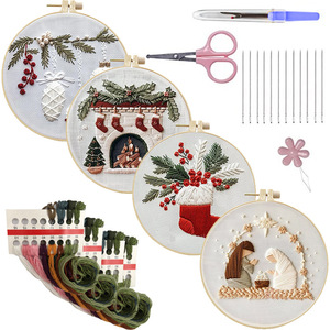 New Christmas <b>Embroidery</b> Punch Needle <b>Kit</b> Custom Cross Stitch <b>Embroidery</b> Sets <b>for</b> <b>Beginners</b> DIY Craft <b>Kit</b> Christmas Decoration - Product Image 2