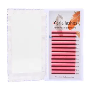 Easy to pick up Natural Fluffy Soft Cruelty free Light weight Wispy Pink Individual Fan Grafting Eyelashes Extension