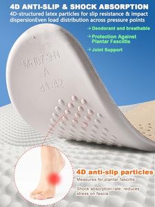 Semelles intérieures en cuir latex pour femmes, soutien de la voûte plantaire, respirantes, écologiques, soulagement de la fasciite plantaire, absorption des chocs - Product Image 5