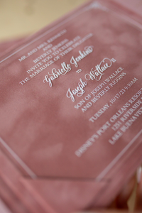 Dusty Rose Velours Rose Luxe Relié Livre D'invitation Pli Acrylique Invitation De Mariage Ensemble Personnalisé Fête Quinceanera Invitation - Product Image 3