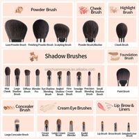 Ensemble de 24 pinceaux de maquillage professionnels en poils de chèvre, boîte cadeau de luxe, étiquette privée, pinceaux pour fard à joues, fard à paupières, poudre