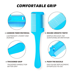 Peines de peluquería para recortar el cabello con peine de entresacar extraíble <span class=keywords><strong>y</strong></span> mango de plástico para corte <span class=keywords><strong>y</strong></span> estilizado - Product Image 3