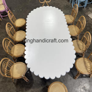 ชุดโต๊ะและเก้าอี้หวายธรรมชาติสำหรับเด็กดีไซน์วงรีทำด้วยมือสำหรับห้องเด็กเล่นในร่มงานสังสรรค์กลางแจ้ง - Product Image 2