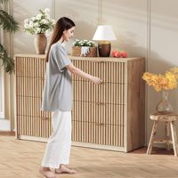 Commode Combohome à 8 tiroirs pour chambre à coucher, grande commode à tiroirs cannelés, organisateur de rangement en bois