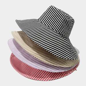 Sombrero de Pescador de Ala Ancha con Estampado de Serigrafía Personalizado, Estilo a Rayas, para Viajes al Aire Libre, Protección Solar para Mujer, Moda de Verano - Product Image 3
