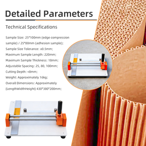 Échantillonneur intégré pour testeur de compression des bords |   Outil de découpe manuel avec précision de 0,5 mm pour le test du papier, garantie 1 an - Product Image 5