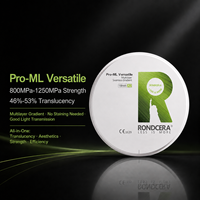 Bloc de zircone polyvalent haute résistance Rondcera CE, biocompatible, pour la restauration esthétique dentaire CAD/CAM de couronnes, bridges et implants