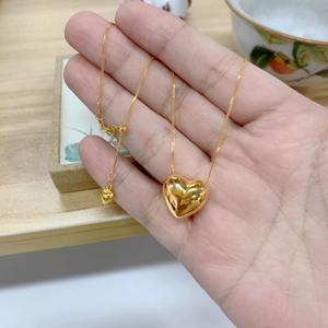 Dije de Corazón de Oro Macizo de 18k Au750 Medallón Moldeado Inflado para Collar de Mujer - Product Image 1