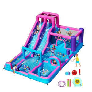 <span class=keywords><strong>Parco</strong></span> Acquatico Gonfiabile con Doppia Scivolata per Feste in Giardino, Attrezzatura Morbida da Gioco per Interni ed Esterni, Disponibile negli USA - Product Image 1