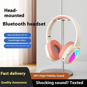 RGB Luminoso Plegable Inalámbrico para Auriculares <span class=keywords><strong>Bluetooth</strong></span> ANC Cancelación de Ruido Deportes DJ Auriculares USB Dinámico Impermeable <span class=keywords><strong>Gaming</strong></span> Head - Product Image 2