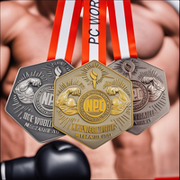 Médaille 3D en laiton pour lutte, arts martiaux mixtes (MMA), boxe, judo, BJJ, haltérophilie, grappling, musculation pour NPC AUTRICHE MONDIAL