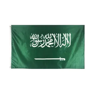 Nuevos productos de poliéster personalizado sublimación Arabia saudita bandera 3x5