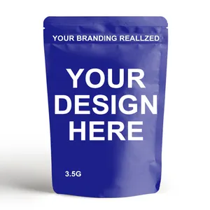 Custom Printed 3.5 3.5g/7g/1oz With My Logo Smell Resealable Proof Packaging Design Child Pouch Stand Up Ziplock Pound Mylar Bag