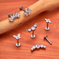 Perhiasan Tindik Tubuh Titanium Kelas Implan JIAXIN ASTM F136 untuk Hidung, Labret, Helix, Tragus, Bibir