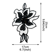 Vente en gros Fait à la Main 3d Grandes Fleurs Patch Sequin Perle Applique Florale pour Robes de Mariée Accessoires de Couture sur Vêtements