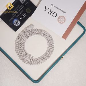 Chaîne cubaine en moissanite hip-hop de 8 mm, testée au diamant, en argent 925, chaîne cubaine en moissanite - Product Image 2